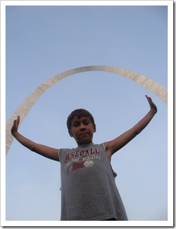 Lucas holds up the arch too!