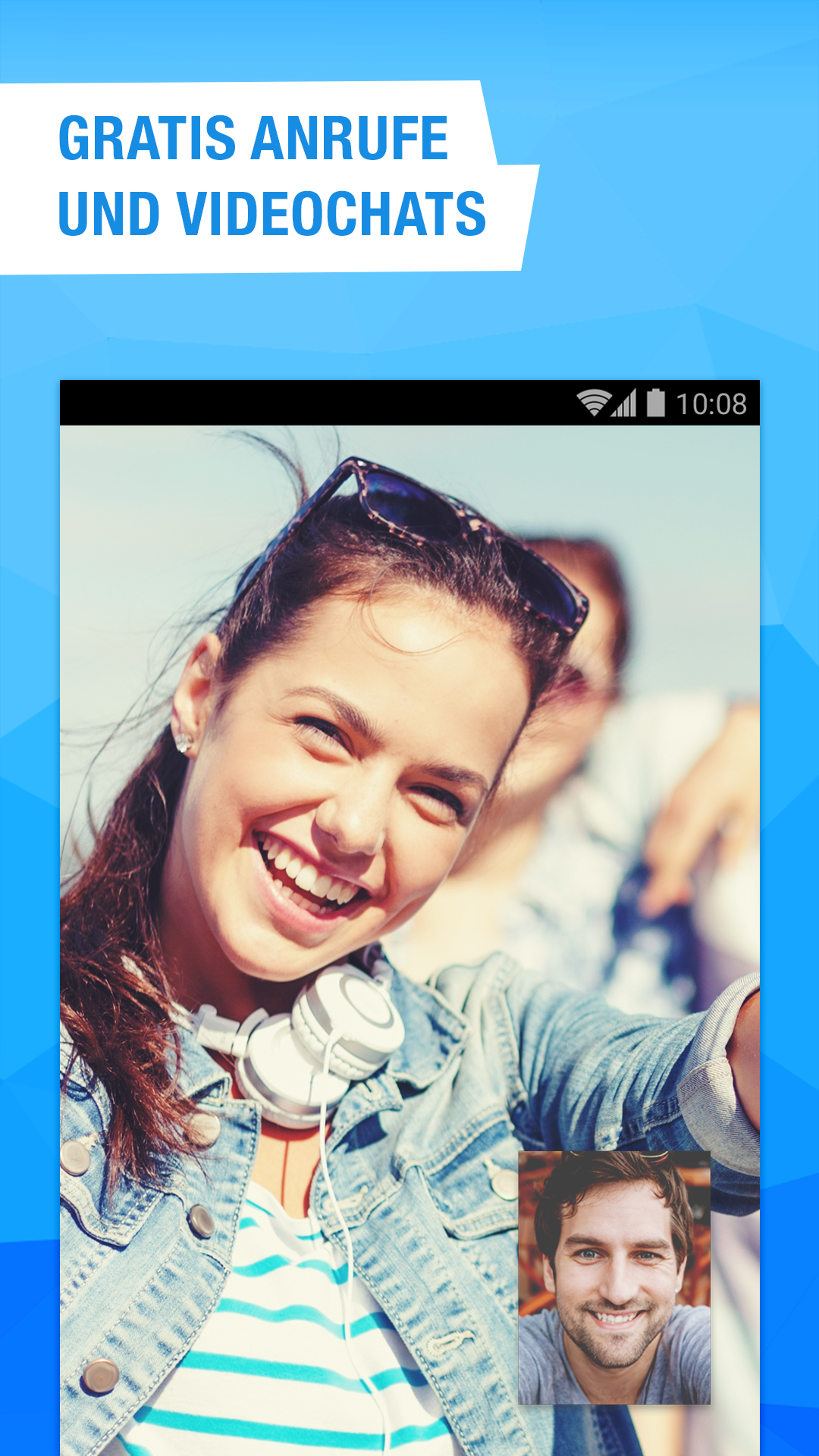 Android application video calls and chat screenshort