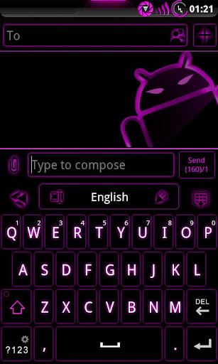 GOKeyboard Theme Glow Pink