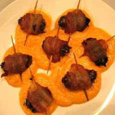 Tapas: Bacon Wrapped Dates and Sweet Red Bell Pepper Sauce