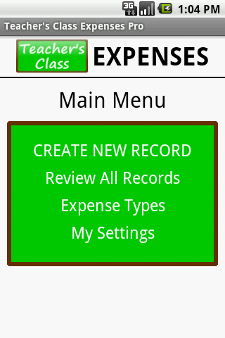 Teacher's Class EXPENSES PRO