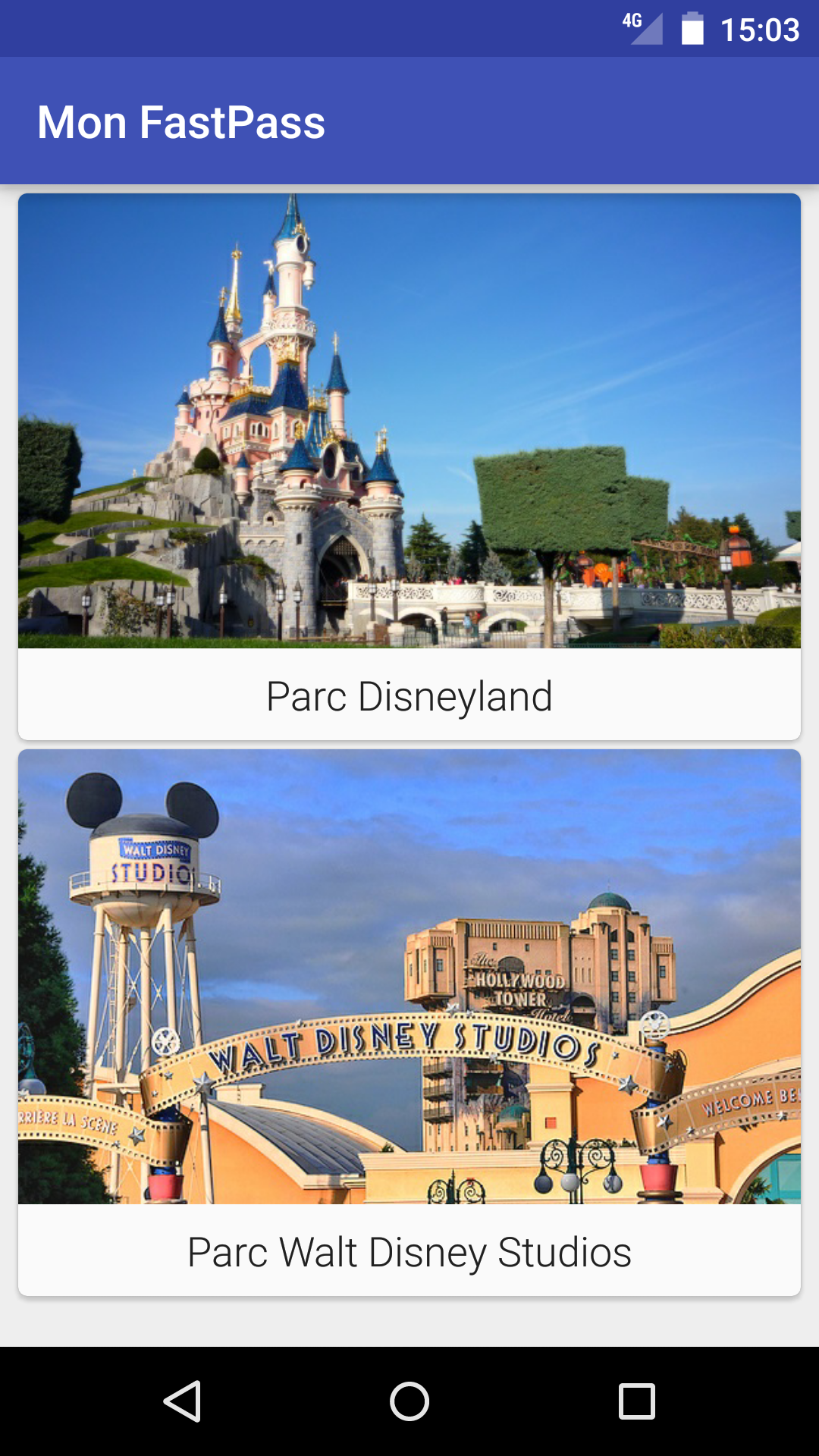 Android application My FastPass (Paris) screenshort