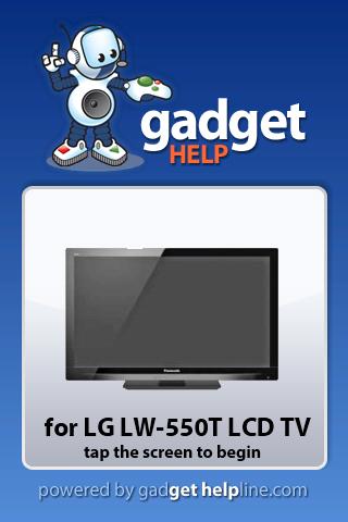 LG LW550 LCD TV Gadget Help