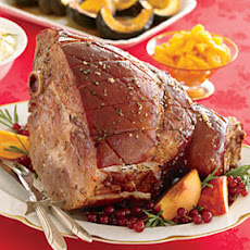 Fresh Rosemary Ham with Peach Compote