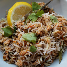 Simple Mincemeat Biryani - Basmati rice dish