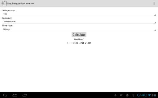 Insulin Quantity Calculator