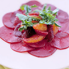 Thinly Sliced Beets with Blood Oranges and Watercress