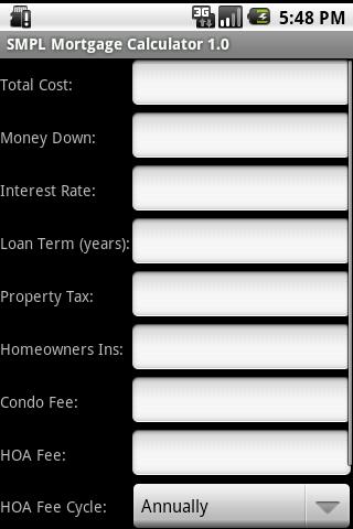 A SMPL MORTGAGE CALCULATOR