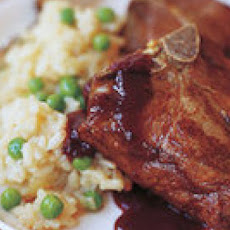 Black Cherry and Black Pepper Lamb Chops with Sweet Pea Risotto