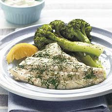 Baked Flounder with Dill and Caper Cream