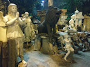 Lion with White Statues