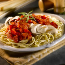 Chicken Fettuccine with Roasted Red Pepper Sauce