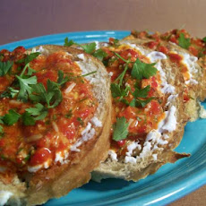 Roasted Red Pepper Pesto Crostini