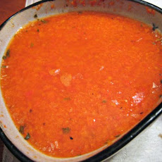 Roasted Red Pepper Soup With Orange Cream
