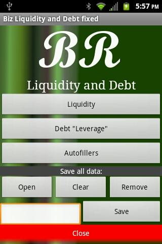 Biz Liquidity and Debt fixed