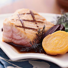 Grilled Wild Salmon with Roasted Beets and Arugula