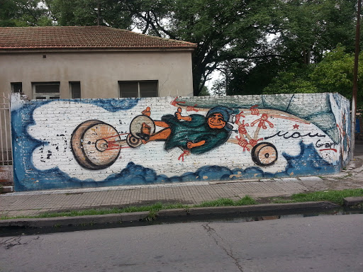 Mural Coquena En Bicicleta