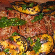 Grilled Skirt Steak and Sweet Potatoes With Herb Sauce