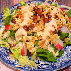 Oriental Noodle Salad With Peanuts, Spinach & Cabbage