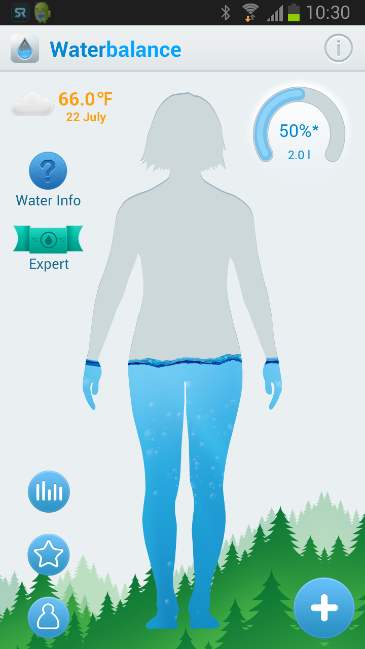 Android application Waterbalance screenshort
