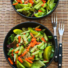 Amazing Asian Green Salad with Soy-Sesame Dressing and Sesame Seeds