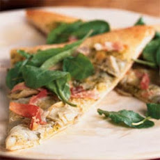 Artichoke and Arugula Pizza with Prosciutto