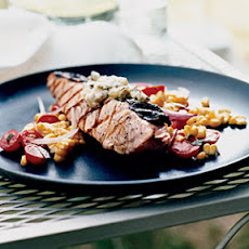 Grilled Salmon with Dill Pickle Butter