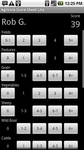 Agricola Score Sheet Lite