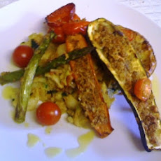 Baked Vegetables stuffed with Mozzarella and Breadcrumbs