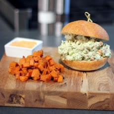 Lobster Sliders with Spicy Mayo & Sweet Potato Hash