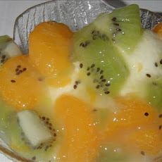Lemon Sorbet W/Kiwi & Orange Fruit Sauce