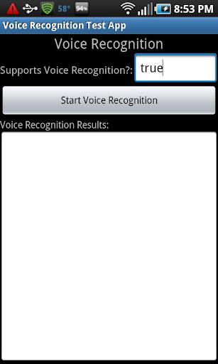 Voice Recognition Test App
