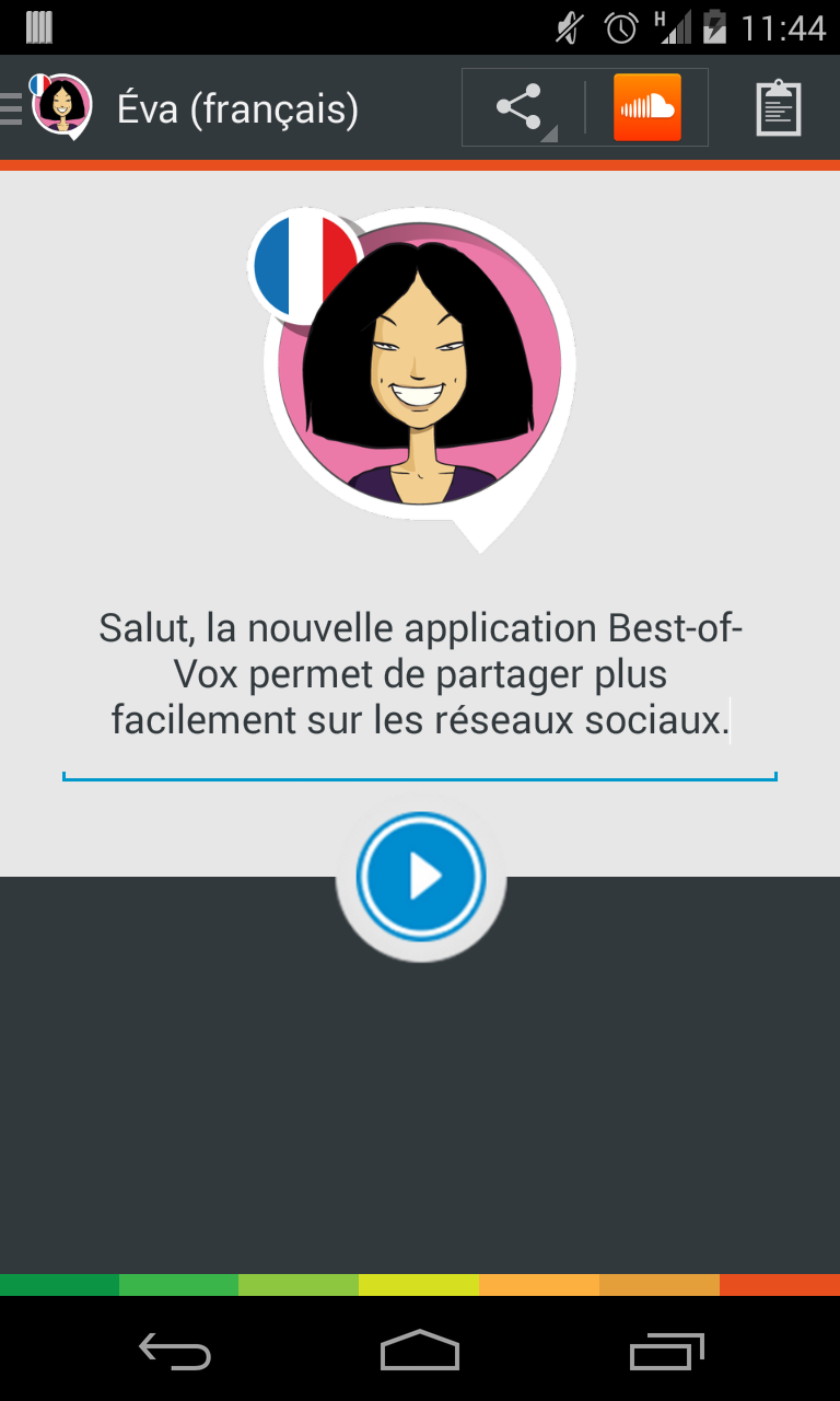Android application Eva voice (French) screenshort