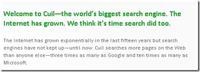 cuil - world's biggest search engine