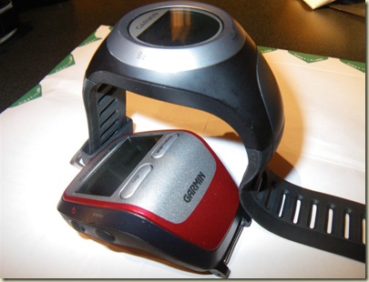 Garmin 405 next to 305