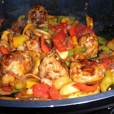 Meatballs and Mixed Peppers