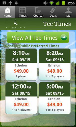 Echelon Golf Tee Times