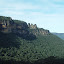 View of the Three Sisters in the distance from the Cableway