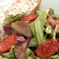 Bolo Salad with Chorizo, Cabrales Blue Cheese, and Tomatoes