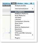 Menu java platforms