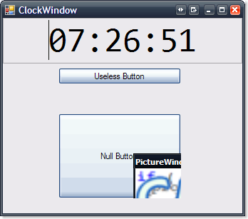 PictureWindow es ahora hija de un bot&oacute;n en ClockWindow