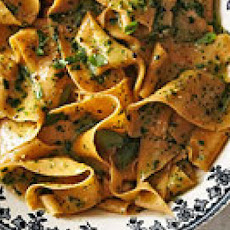 Tomato Pappardelle with Pesto & Parm