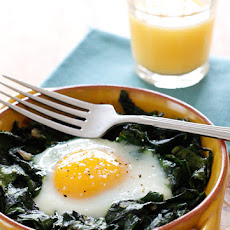 Baked Eggs with Wilted Baby Spinach