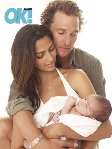 Matthew McConaughey and Camila Alves and their newborn son, Levi Alves is in OK! magazine