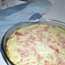 Mushroom Crusted Ham and Cheese Pie