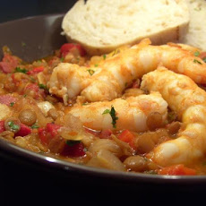 Spanish Prawns With Spicy Lentils
