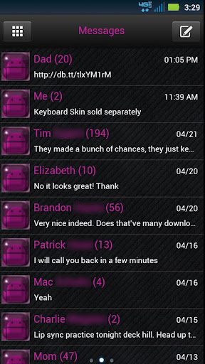 GO SMS Black Pink
