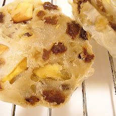 Baked English Muffins With Apples and Cheese