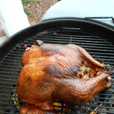 Roast turkey with mustard and fresh sage
