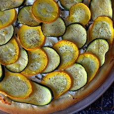 Lemony Zucchini Goat Cheese Pizza
